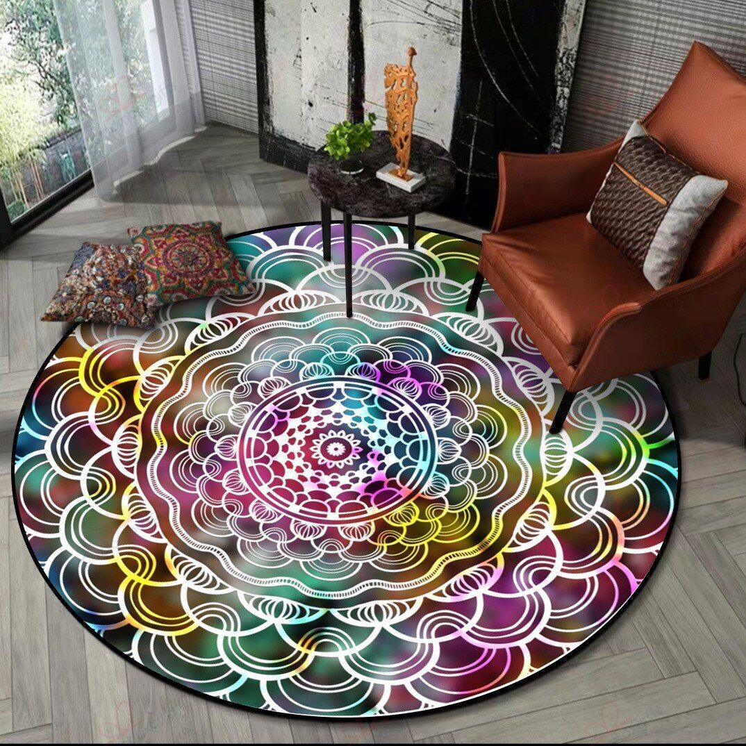 Colorful Mandala Round Carpet