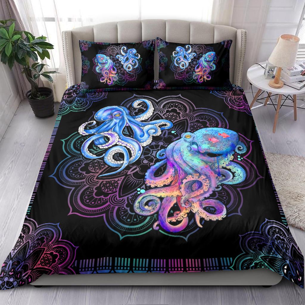 Colorful Mandala Octopus Bedding Set