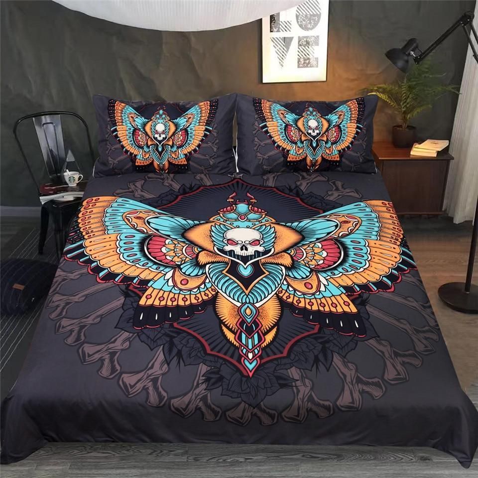 Colorful Moth Bedding Set