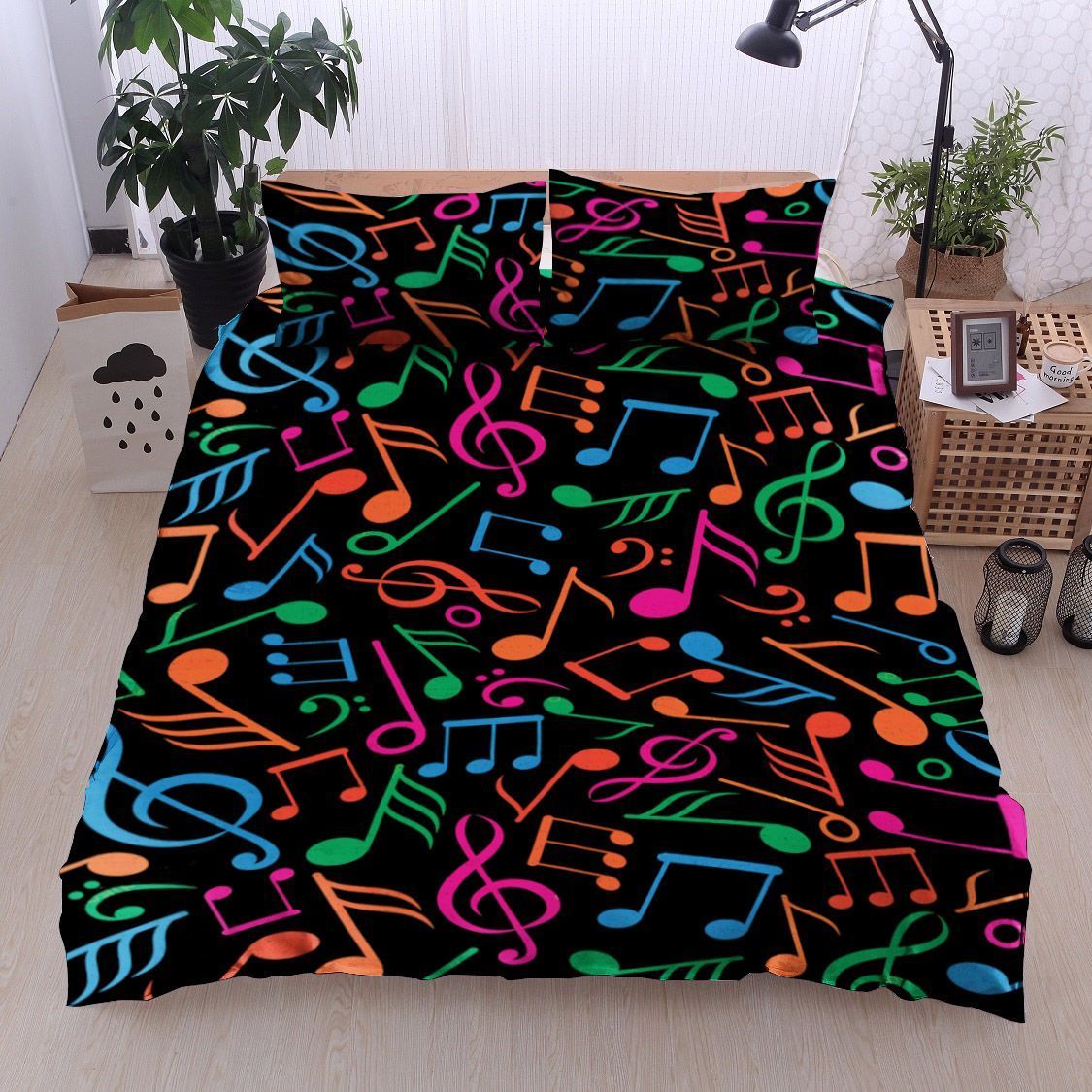 Colorful Music Note Bedding Set