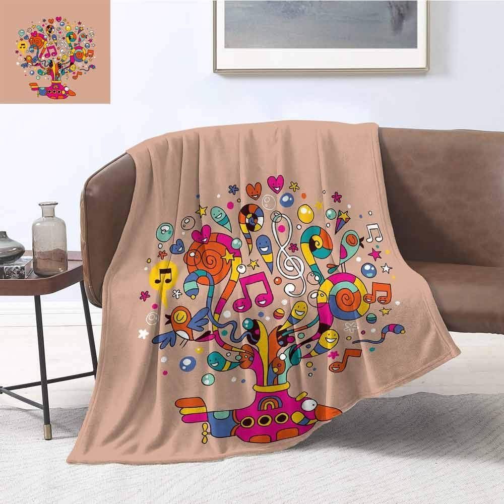 Colorful Music Notes Sherpa Fleece Blanket
