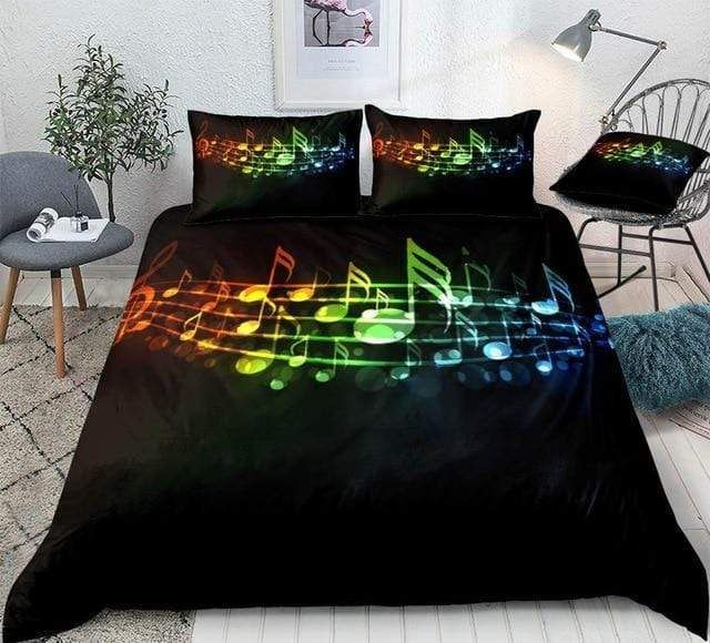 Colorful Music Notes Bedding Set