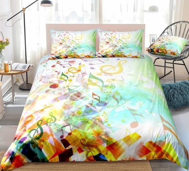 Colorful Musical Notes Bedding Set