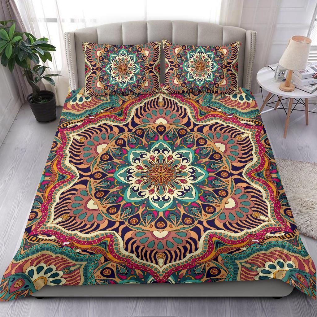 Colorful Ornamental Style Mandala Two Printed Bedding Set