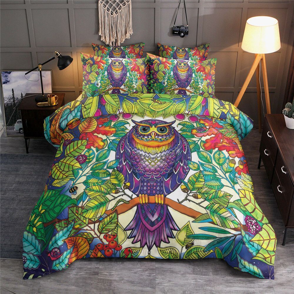 Colorful Owl Bedding Set