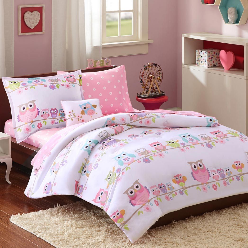 Colorful Owls Bedding Set