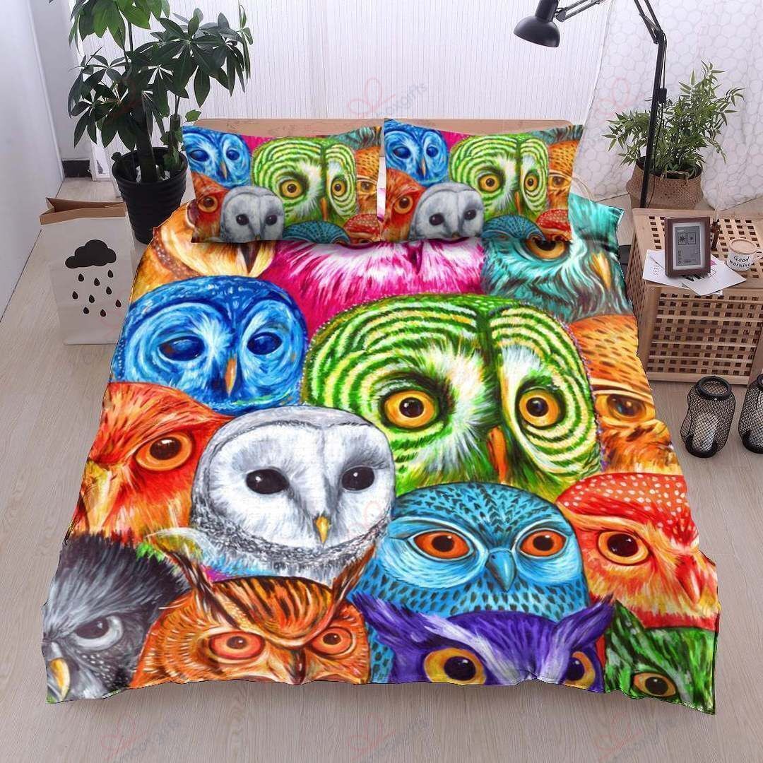Colorful Owls Bedding Set