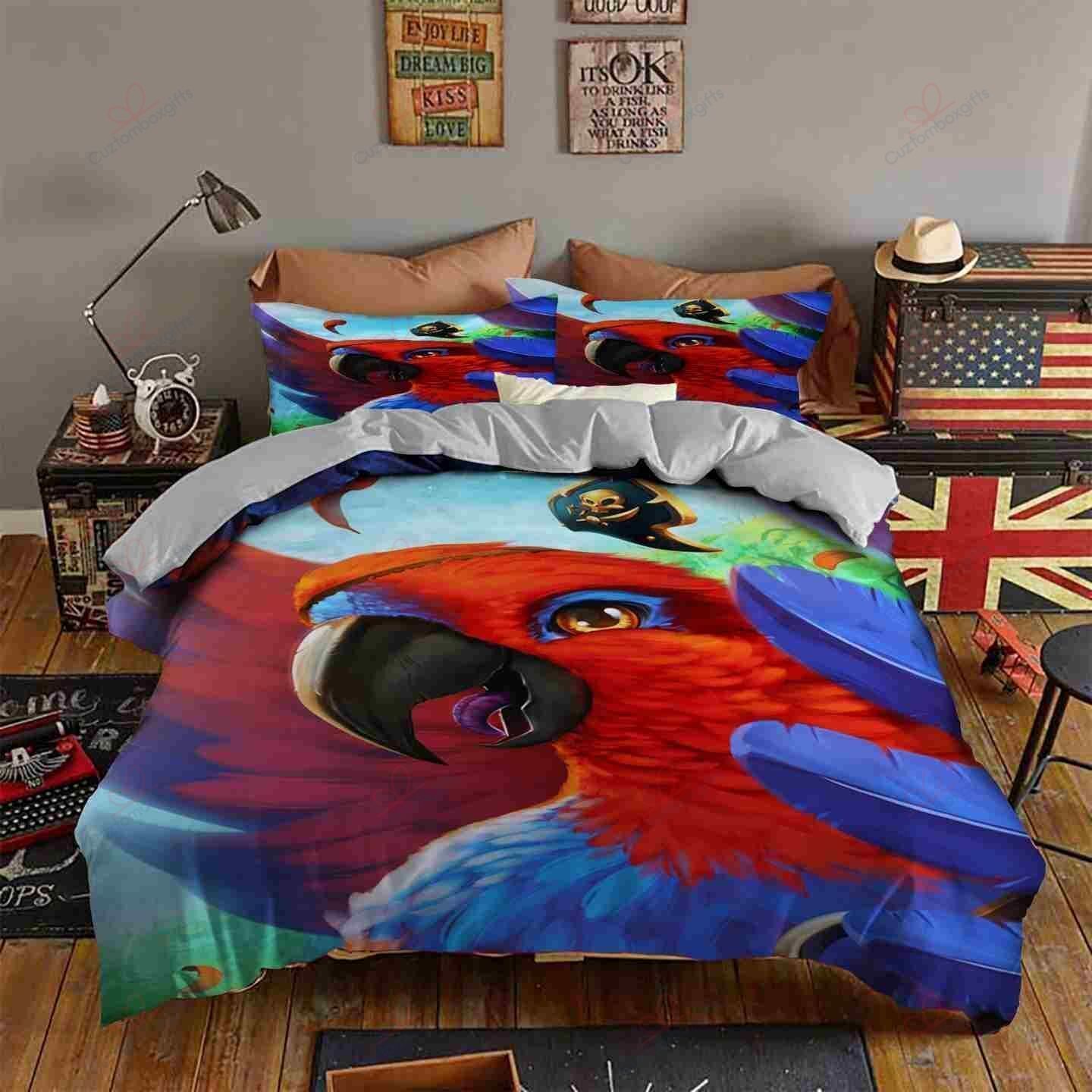 Colorful Parrot Printed Bedding Set