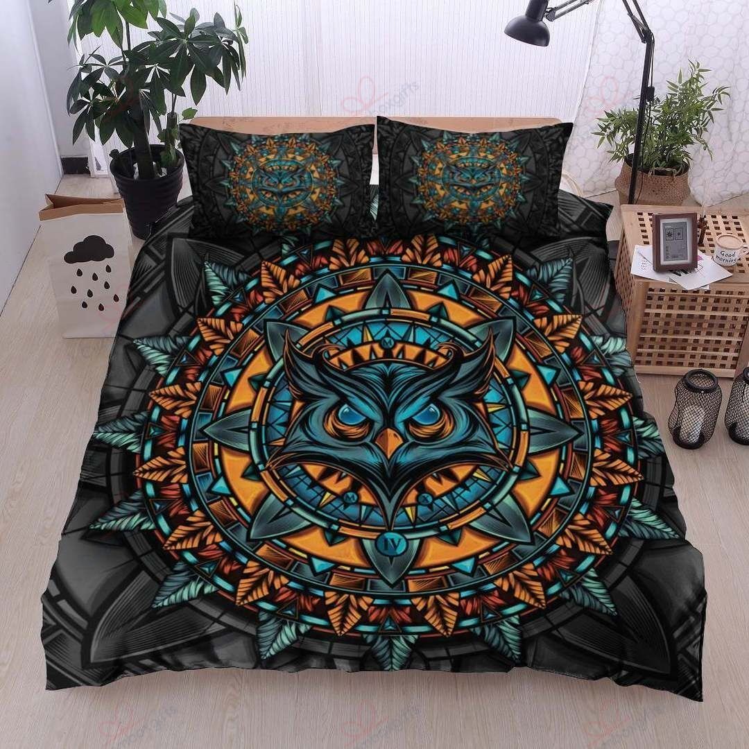 Colorful Pattern Owl Printed Bedding Set
