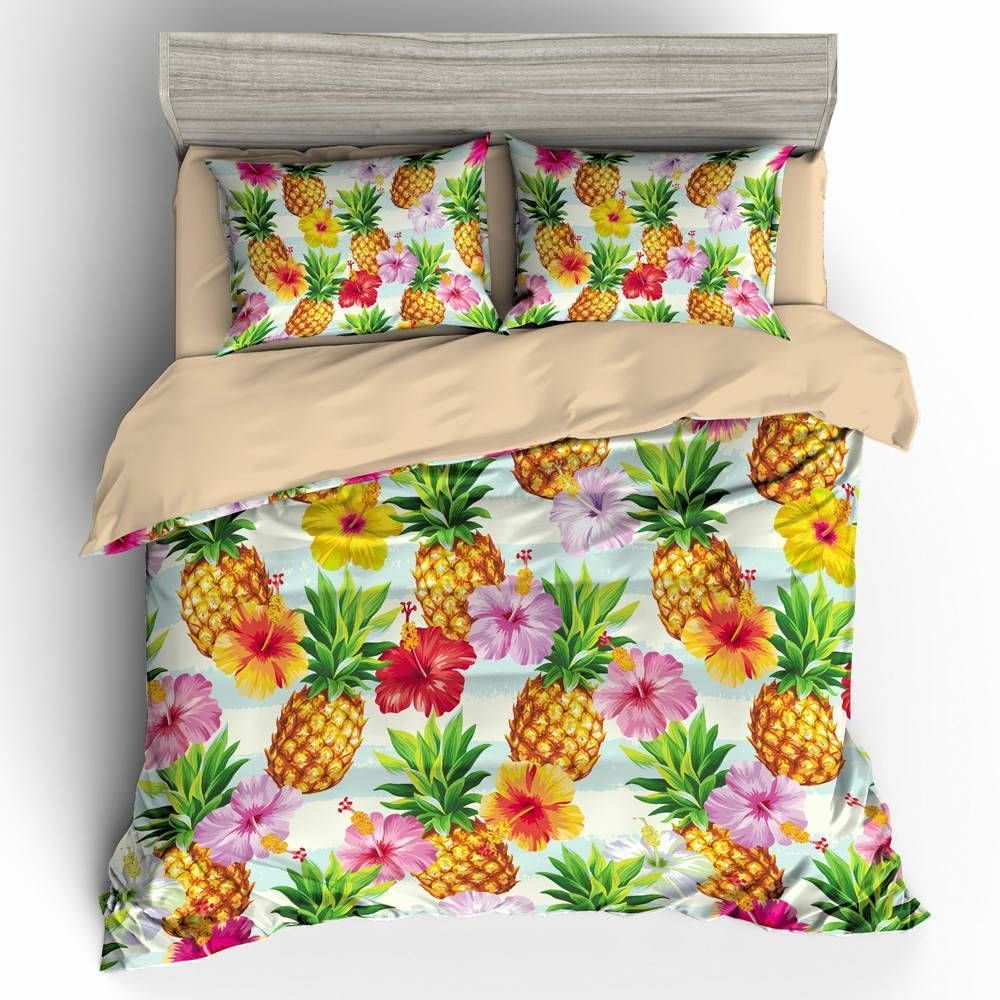 Colorful Pineapple Painted Printed Bedding Set