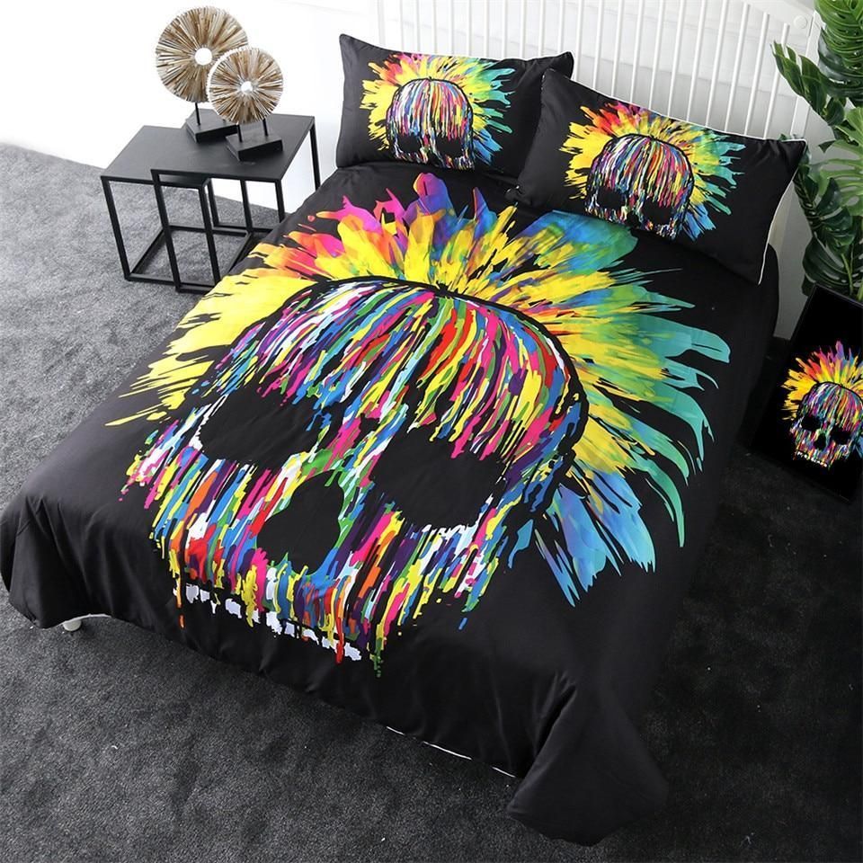 Colorful Skull Bedding Set