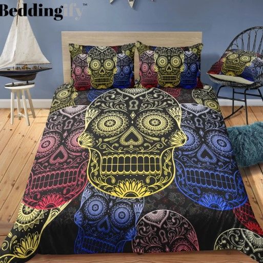 Colorful Skull Bedding Set