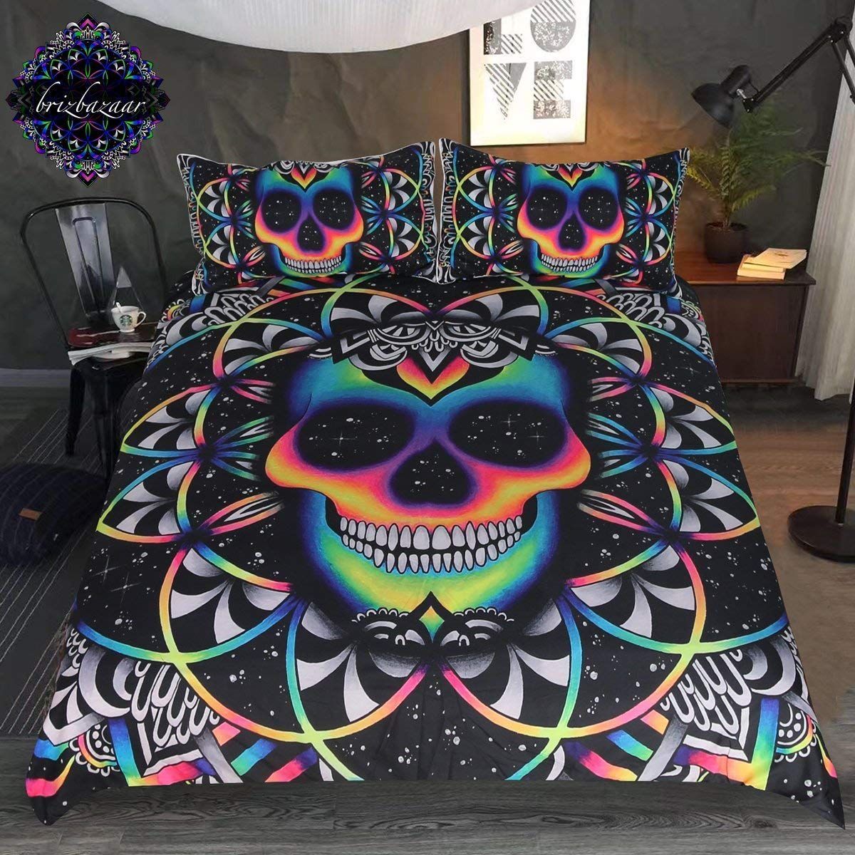 Colorful Skull Bedding Set