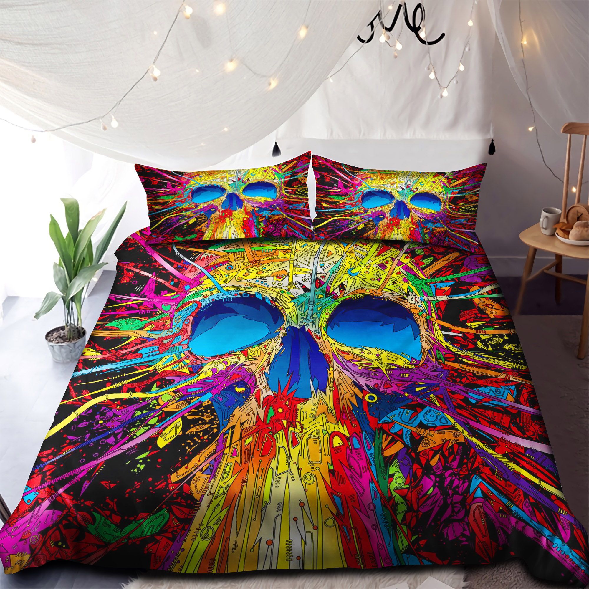 Colorful Skull Bedding Set