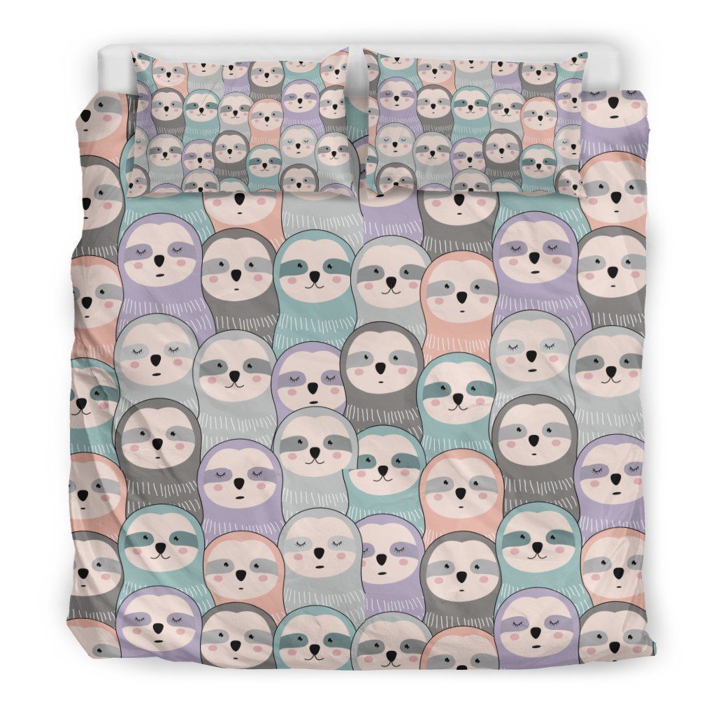 Colorful Sloth Bedding Set