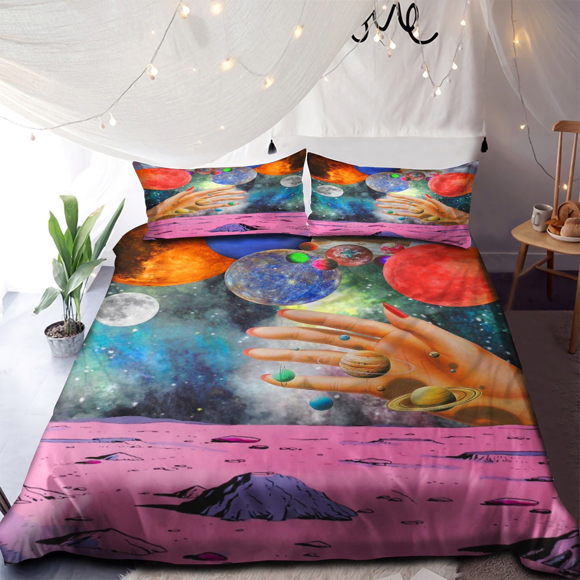 Colorful Space Bedding Set