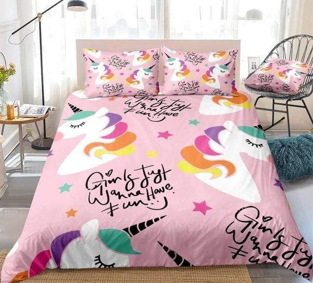 Colorful Stars Unicorn Bedding Set