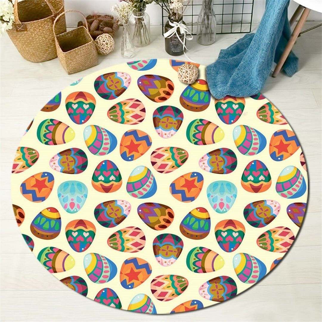 Colorful Stones Round Carpet