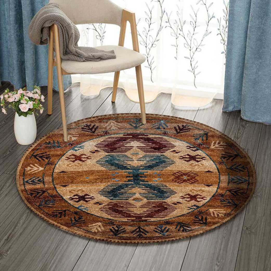 Colorful Symbol Round Carpet