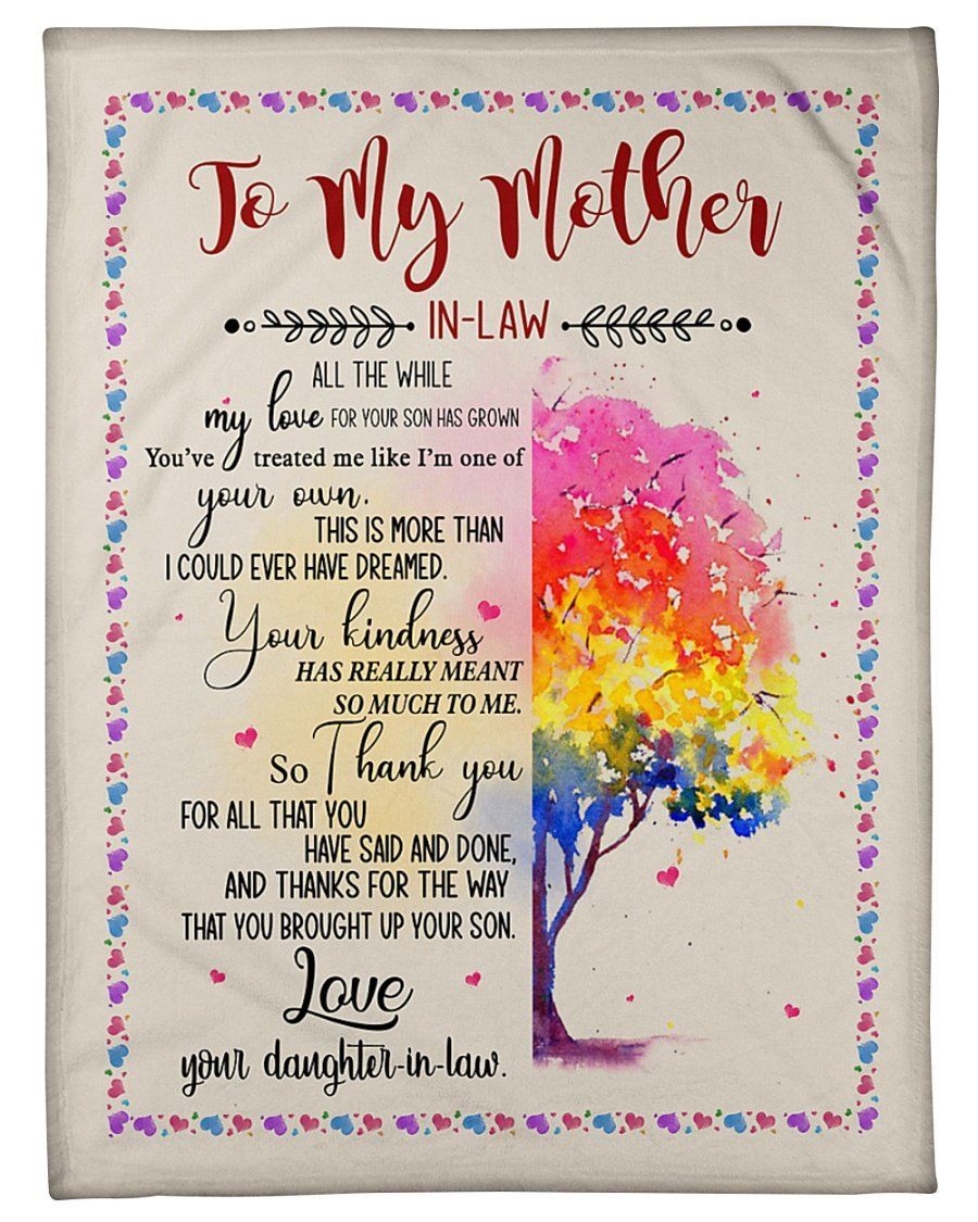 Colorful Tree Thanks For All That You’ve Done To Mother In Law Fleece Blanket Fleece Blanket