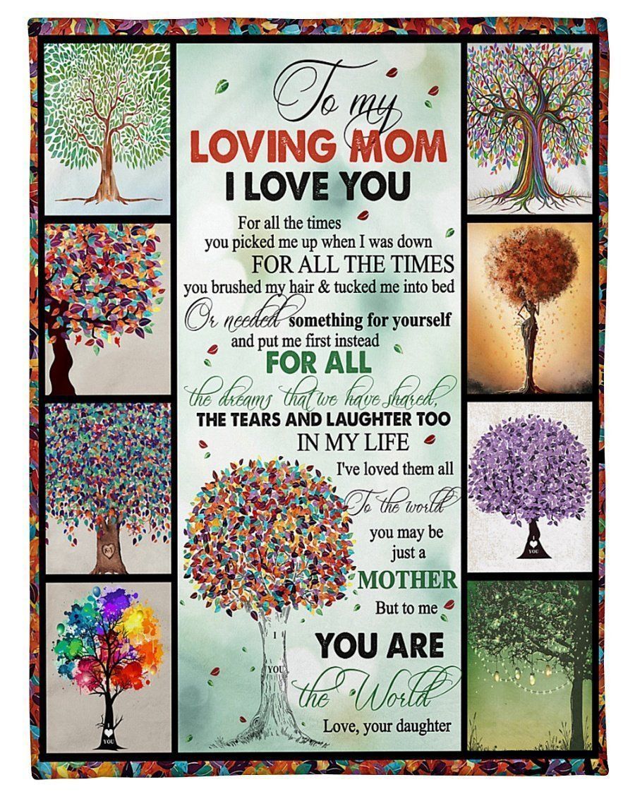 Colorful Tree You Are The World Printed Fleece Blanket For Mom