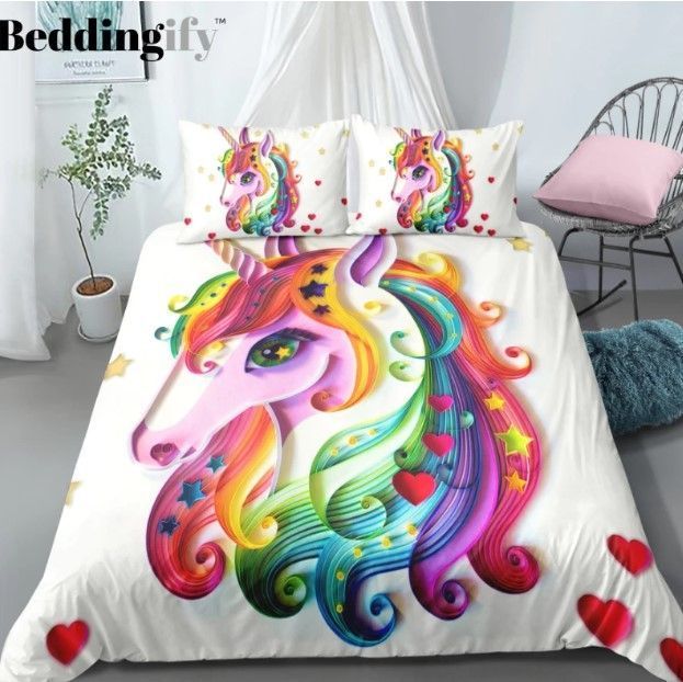 Colorful Unicorn Bedding Set