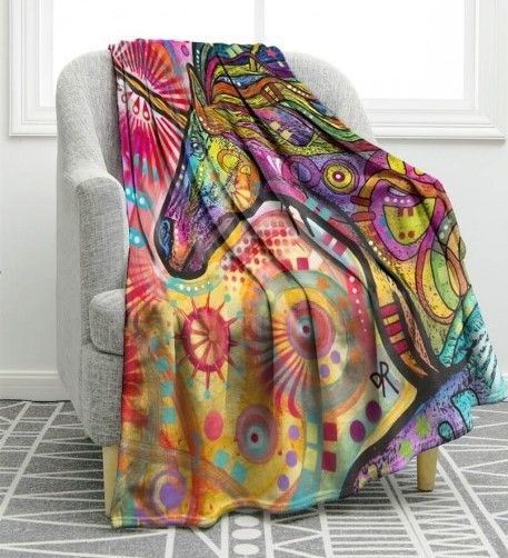 Colorful Unicorn Sherpa Fleece Blanket