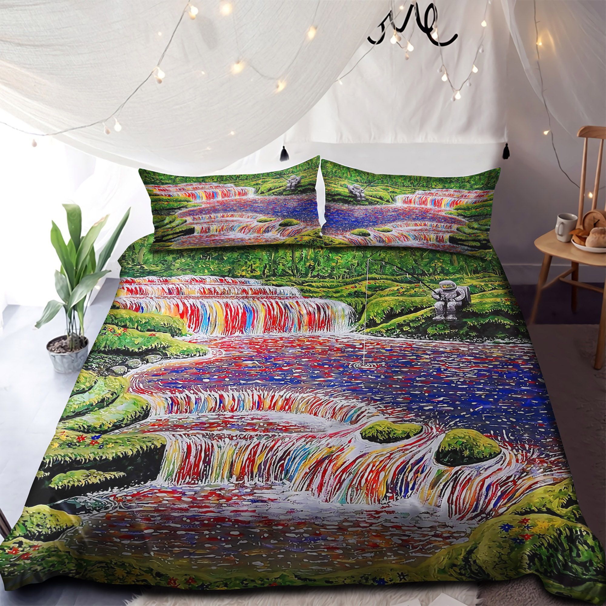 Colorful Waterfall Bedding Set