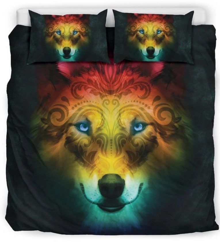Colorful Wolf Bedding Set