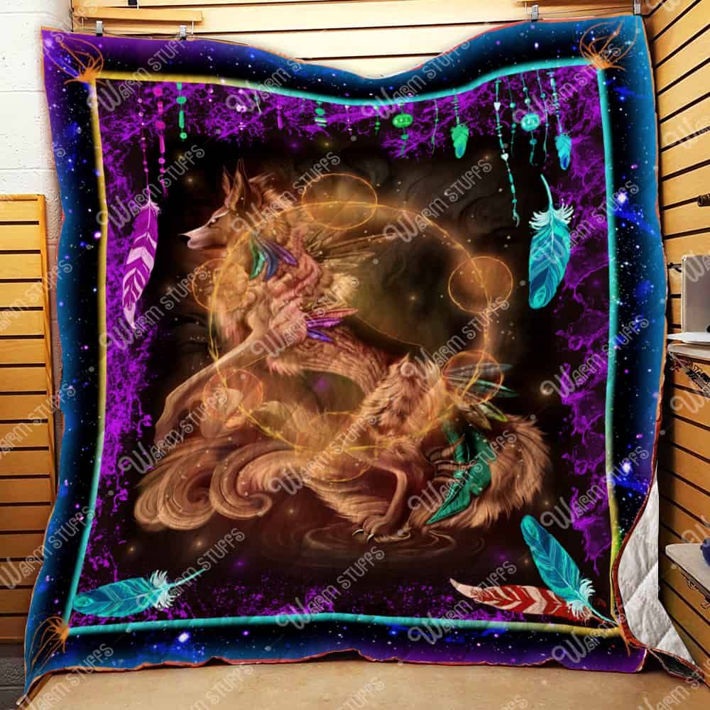 Colorful Wolf Quilt Blanket Dhc1312238Dd