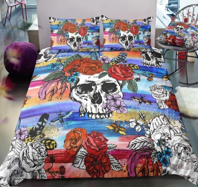 Colourful Skull Bedding Set