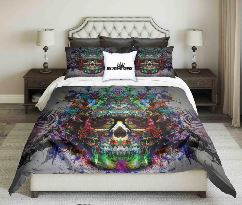 Colourfull Skull Bedding Set