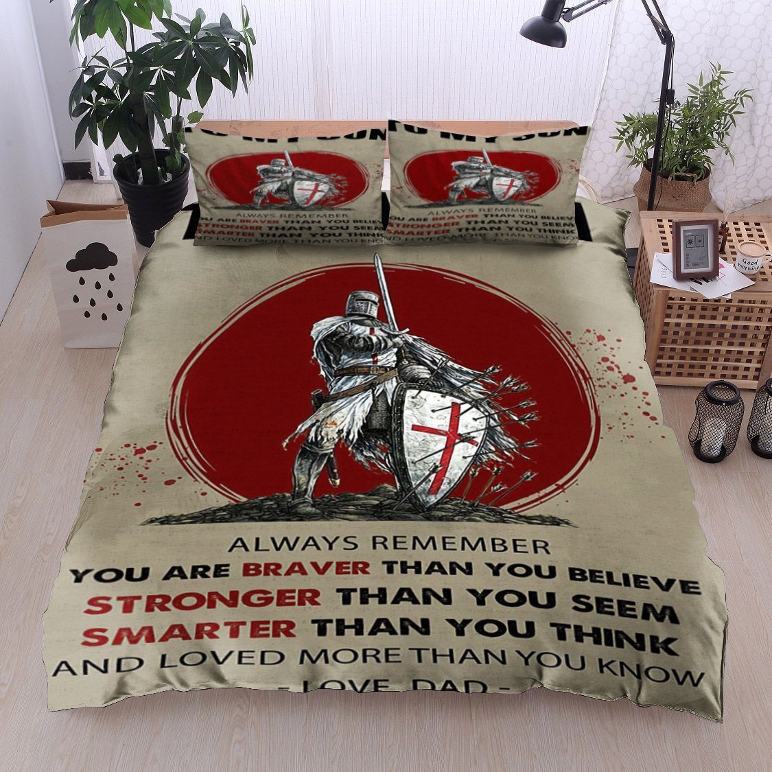 Combatant To My Son Love Dad Bedding Set