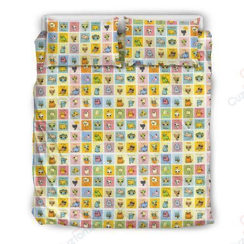 Comic Cat Printed Bedding Set