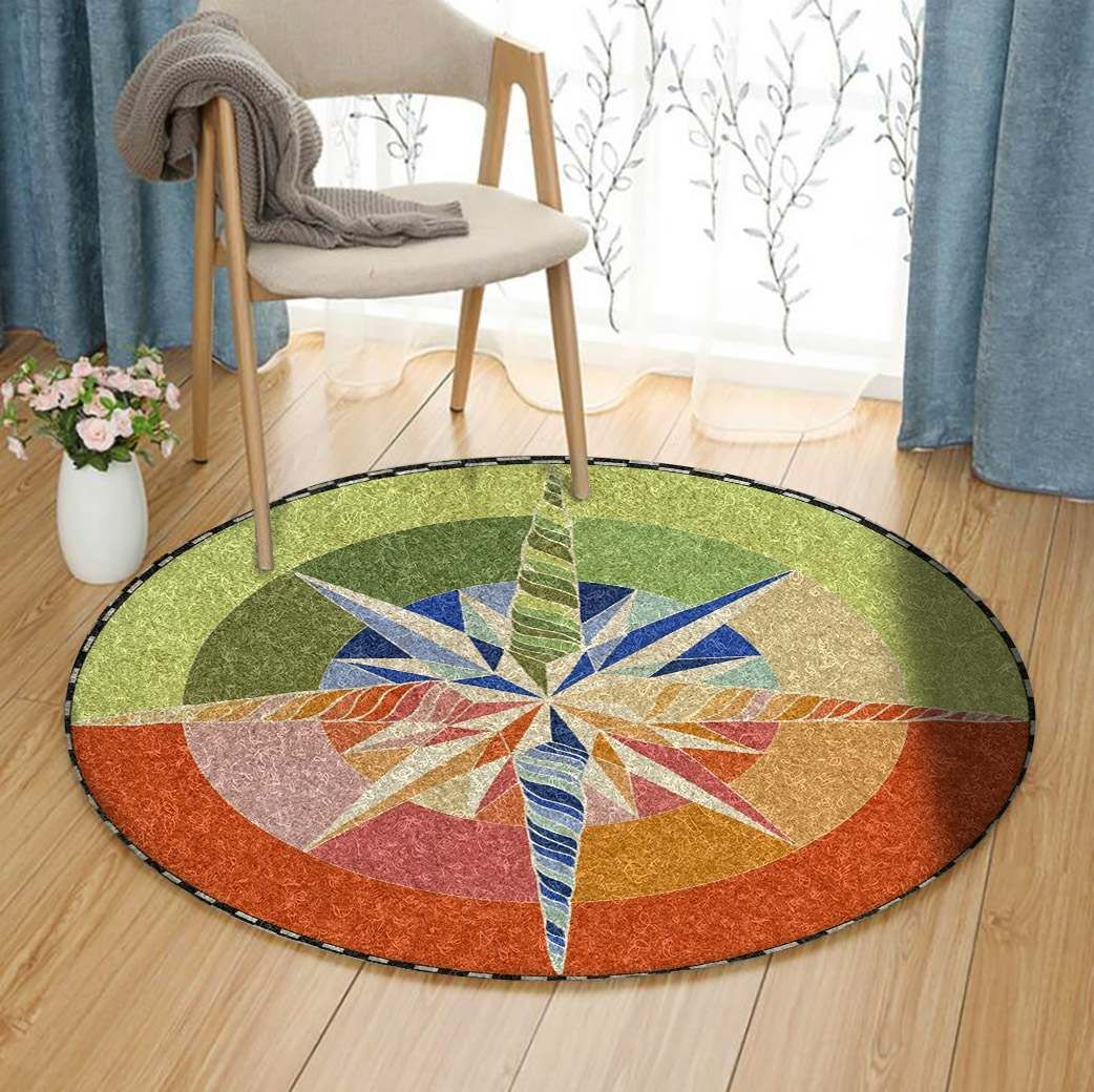 Compass Round Carpet