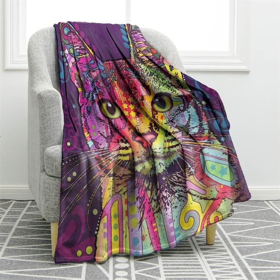 Confident Cat Sherpa Fleece Blanket