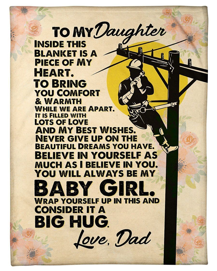 Consider It A Big Hug Fleece Blanket For Lineman’s Daughter Fleece Blanket