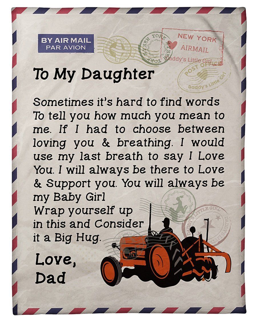 Consider It A Big Hug Letter Fleece Blanket For Farmer’s Daughter Fleece Blanket