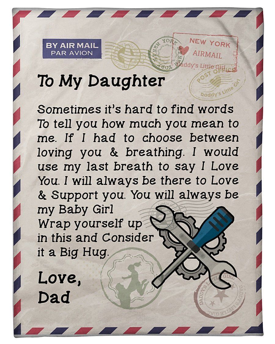 Consider It A Big Hug Letter Fleece Blanket For Mechanic’s Daughter Fleece Blanket