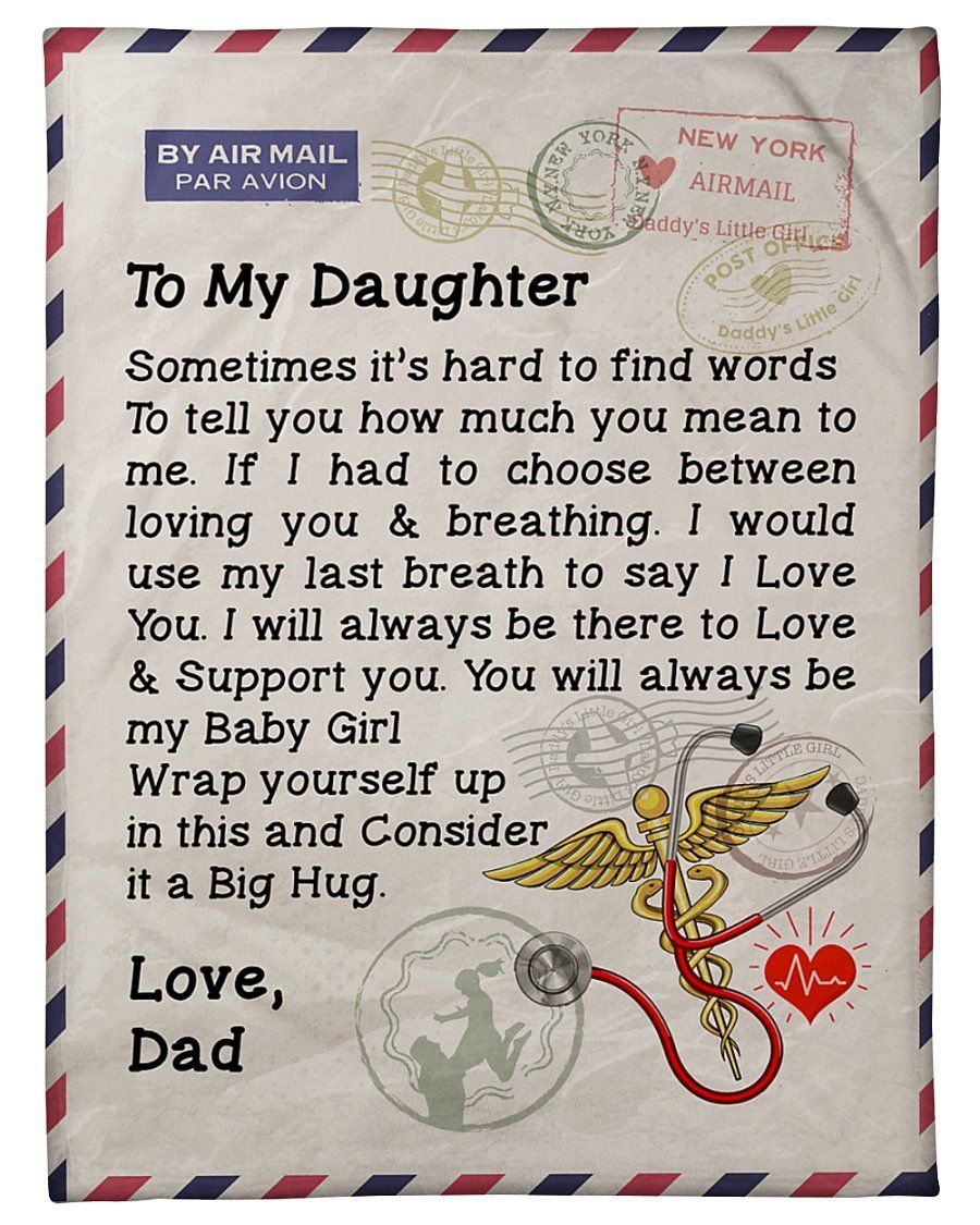 Consider It A Big Hug Letter Fleece Blanket For Nurse Daughter Fleece Blanket