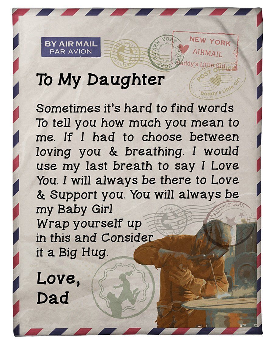 Consider It A Big Hug Letter Fleece Blanket For Welder’s Daughter Fleece Blanket