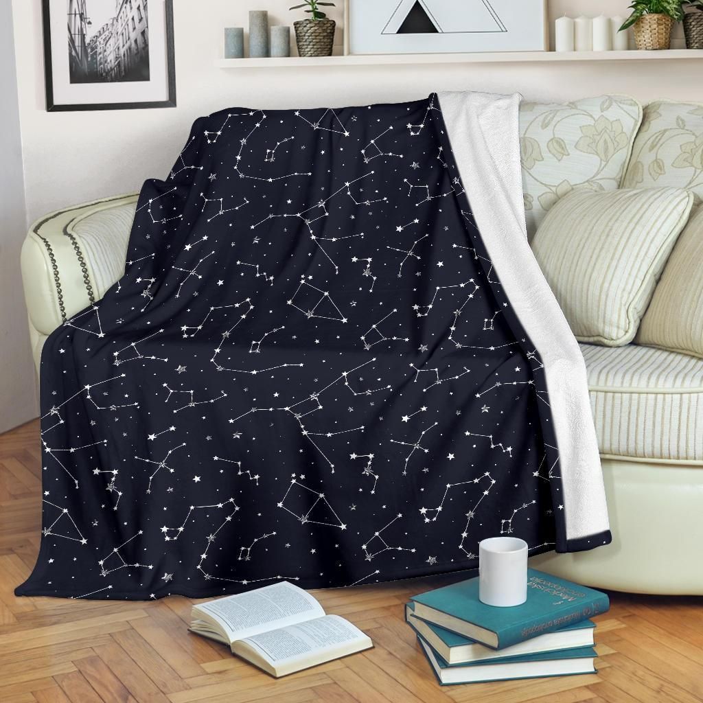 Constellation Pattern 3 Sherpa Fleece Blanket