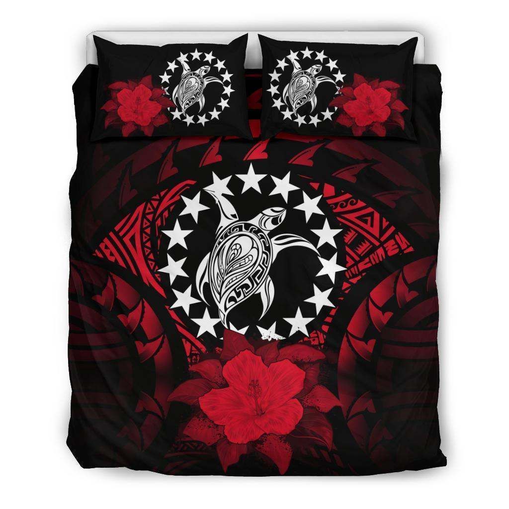 Cook Islands Turtle Red Hibiscus Bedding Set