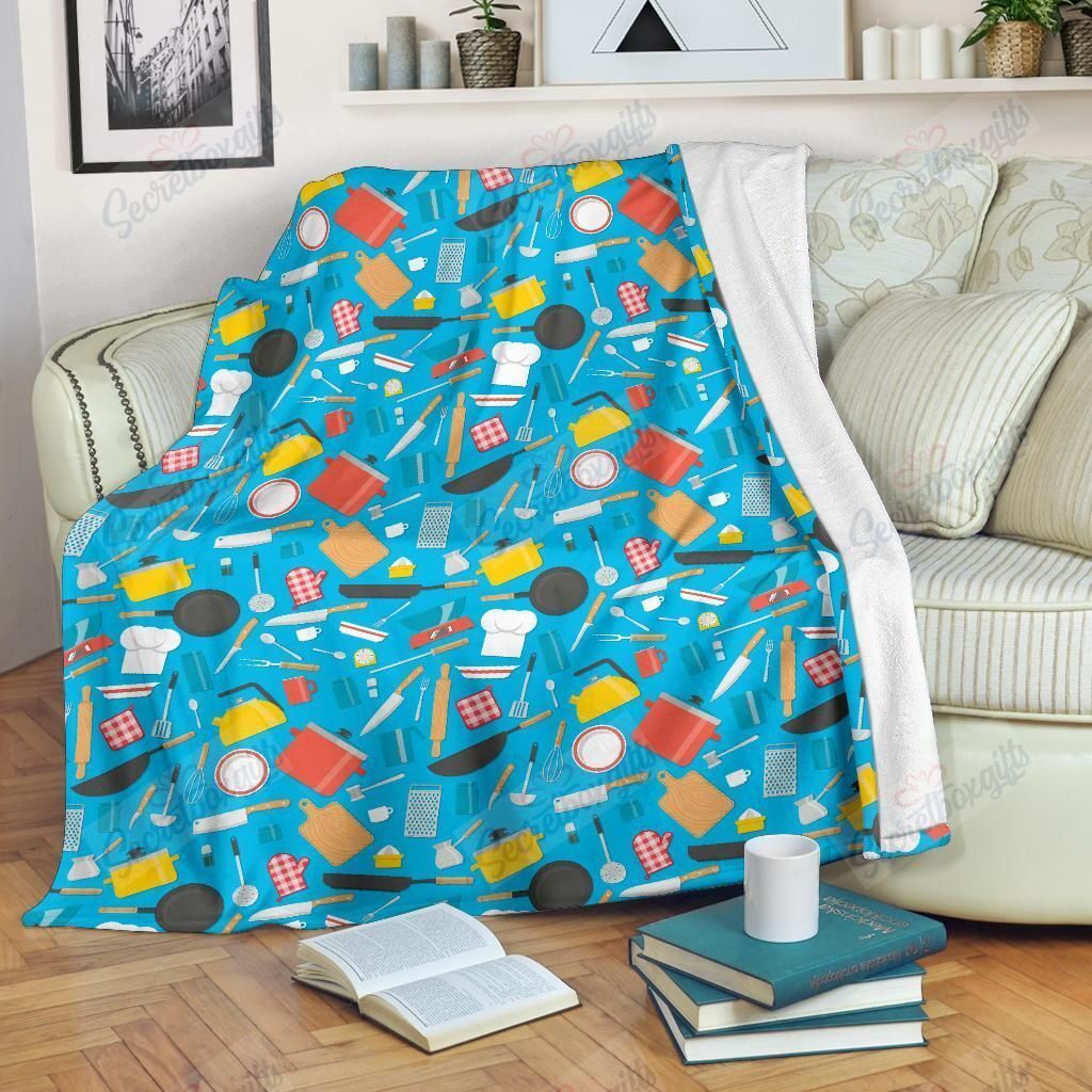 Cooking Kitchen Tools Pattern 3 Fleece Blanket