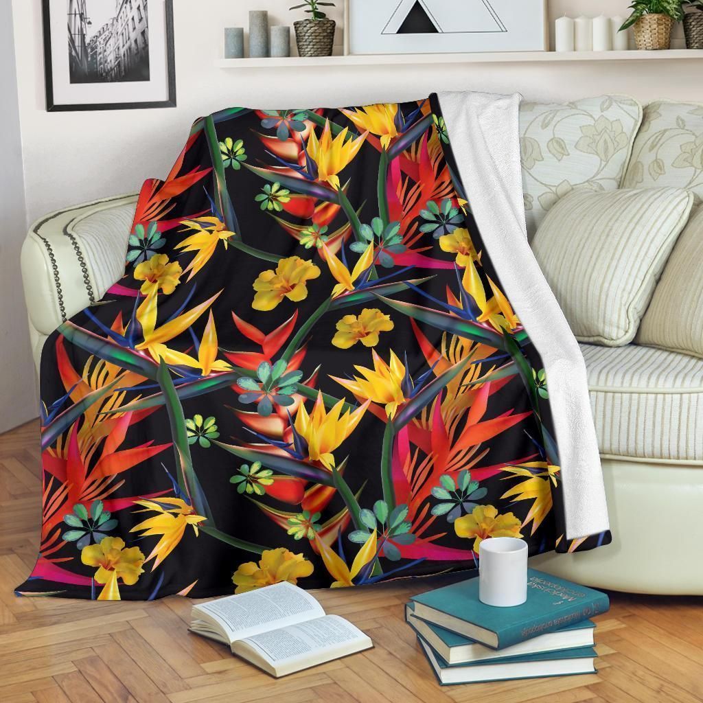 Cool Bird Of Paradise Pattern Print Design Fleece Blanket
