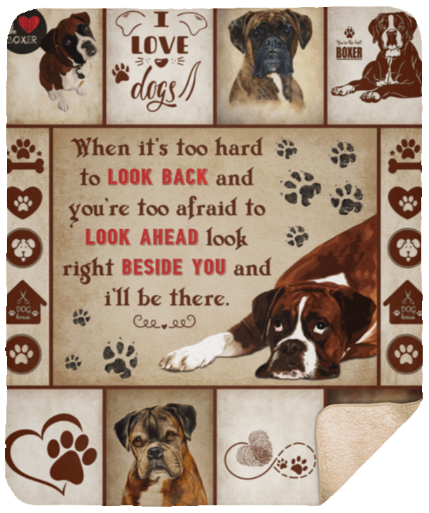 Cool Boxer Dog Sherpa Fleece Blanket