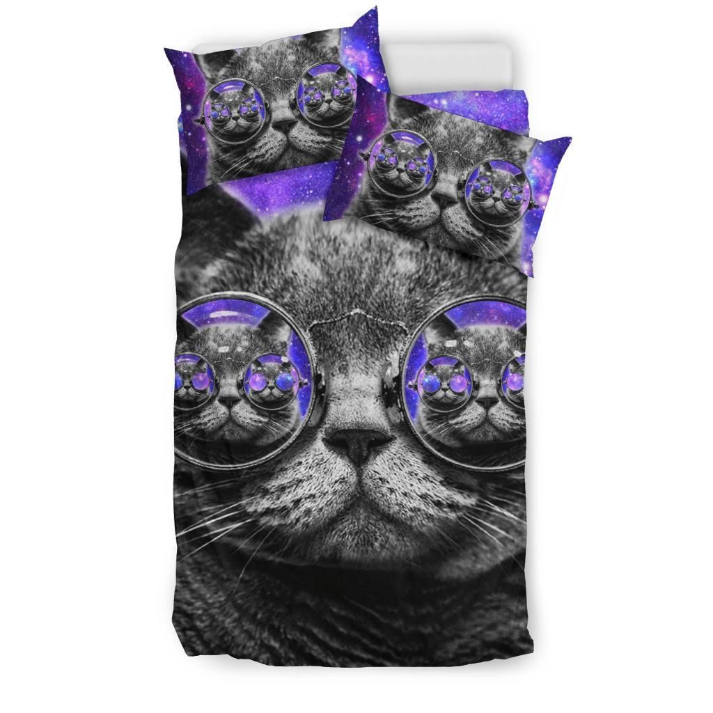 Cool Cat With Glasses Bedding Set