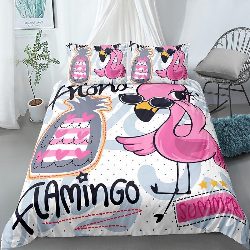 Cool Flamingo Hello Summer Bedding Set