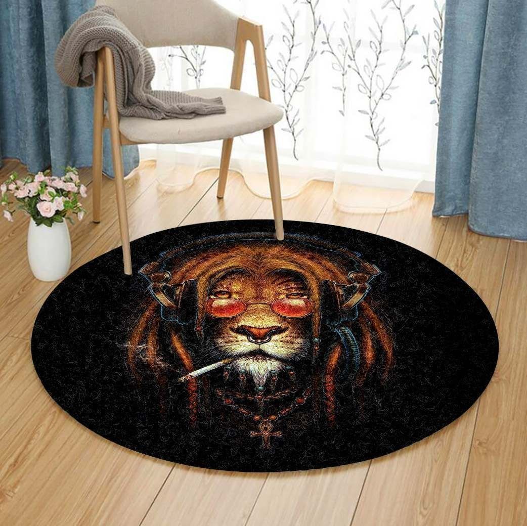 Cool Lion Round Carpet