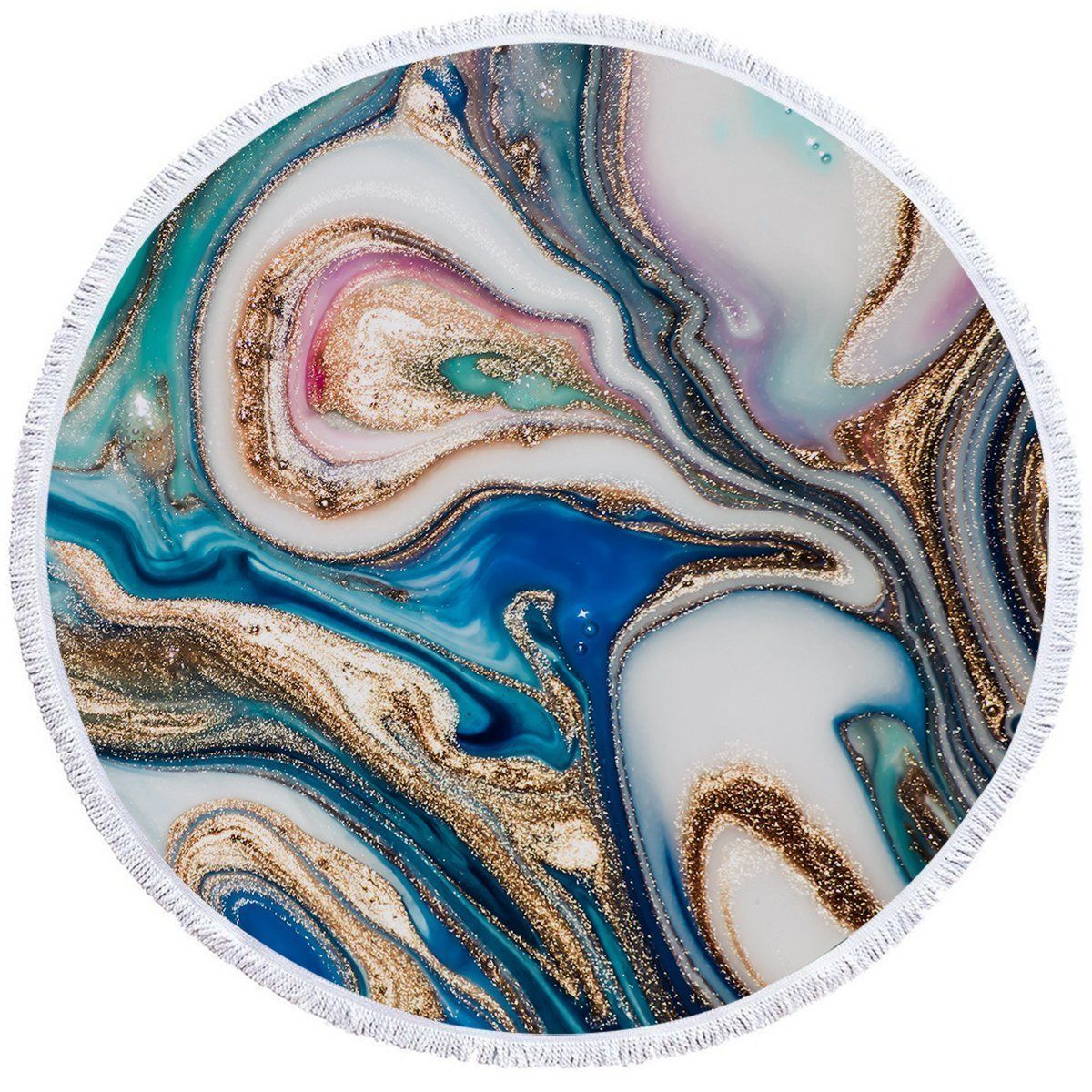 Copacabana Liquid Pattern Printed Round Beach Towel